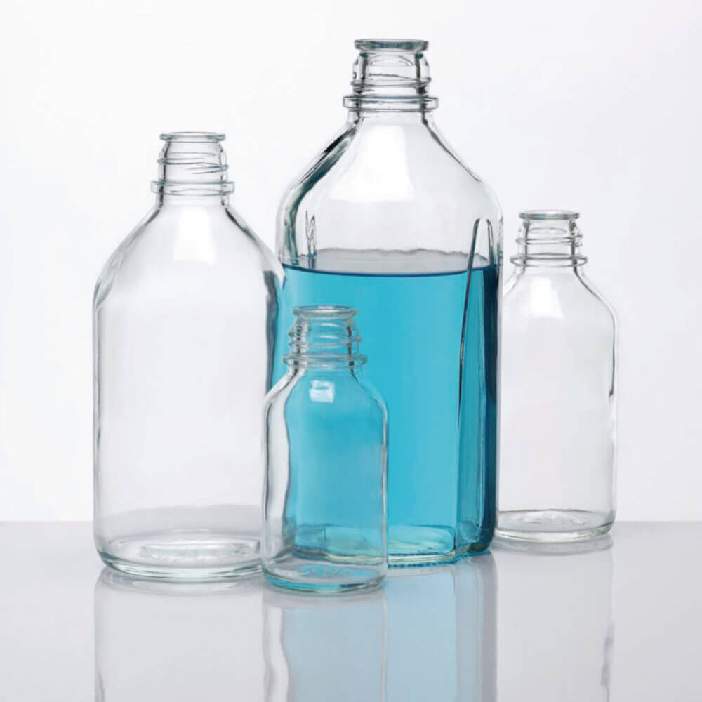 Bottles, reagent, amber, narrow mouth, with I/C stopper, made of low expansion 3.3 borosilicate glass