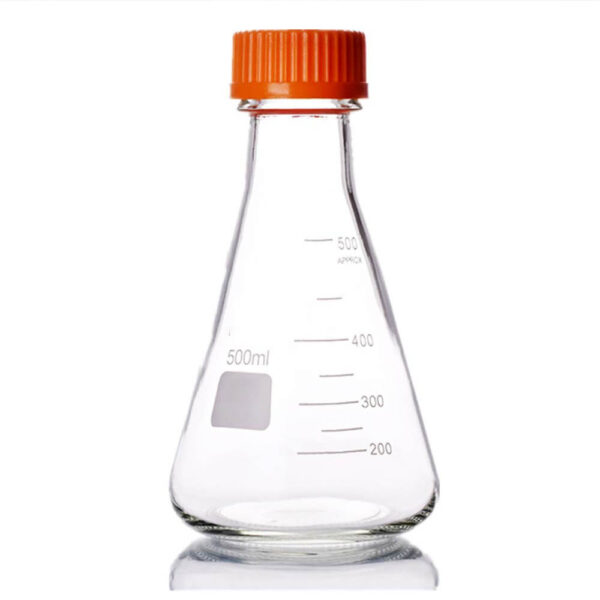 Flask, Conical, with Screw Cap, Made of low expansion 3.3 borosilicate glass